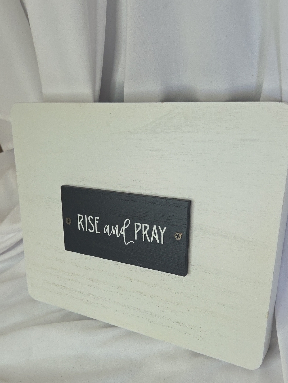 Hobby Lobby Luke 22:46 Rise and Pray Rustic Decorative Sign Decor 8 X 10"
